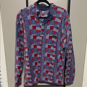 Southern Marsh Red and Blue Patterned Shirt Jacket
